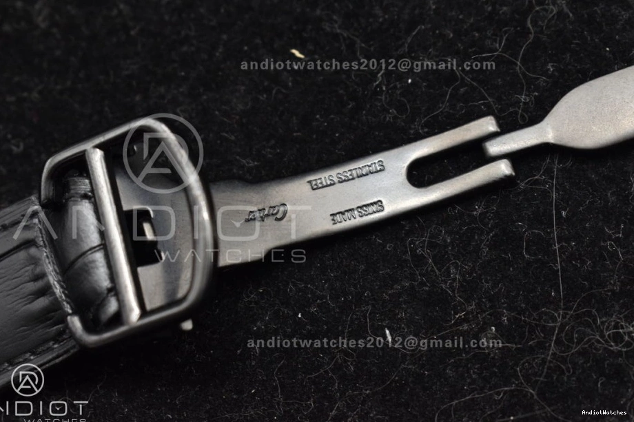 on Strap BVF Black 1046 Cartier MIYOTA de Black 1:1 Dial ZeroBulk Best 40mm Santos Edition Leather PVD 0415